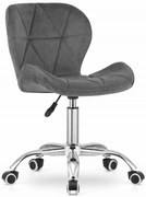 Szare krzesło biurowe AVOLA VELVET