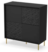 Komoda BULLET KM-2 100 cm czarna HALMAR