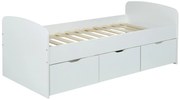 Łóżko LOUANE z 2 szufladami i 1 ze skrzynią - 90x190 c m - Kolor biały