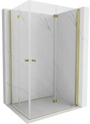 Mexen Mist-F Duo kabina prysznicowa składana prawa 70 x 90 cm, transparent, złota szczotkowana - 8A6-070L-090P-55-00