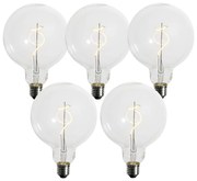 Zestaw 5 ściemnialnych żarówek LED E27 z spiralnym żarnikiem G125 4W 270 lm 2700K