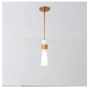 Elstead KRISTY-MP-DG-OPAL - Lampa wisząca na pręcie KRISTY 1xE27/40W/230V średnica 15,2 cm miedziana