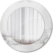 Lustro dekoracyjne okrągłe Biały marmur