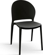 Zestaw 4 czarnych krzeseł z polipropylenu - MARBELLA