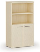 Szafa biurowa kombinowana PRIMO WOOD, drzwi na 2 poziomach, 800 x 420 x 1434 mm, brzoza