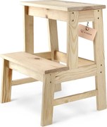 KADAX Taboret drewniany Falun drabinka 40 x 50 cm