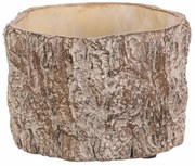 Osłonka na kwiaty imitująca korę drzewa, 16 x 16 x 10 cm, beton, 16 cm