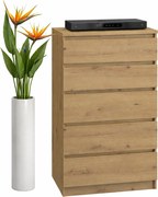 Klasyczna komoda z 5 szufladami dąb artisan C6-K90