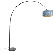 Luk Lampa podłogowa łuk czarna klosz welurowy motyle 50cm - XXL Nowoczesny Oswietlenie wewnetrzne