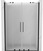Mexen Velar Duo drzwi prysznicowe rozsuwane 140 cm, szron, czarne - 871-140-000-32-70