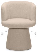 Obrotowy designerski fotel YATO, beżowy