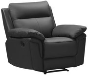 Fotel ze skóry bawolej z funkcją relaxu PAKITA - Czarny