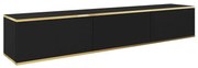Szafka RTV KARL 175cm wisząca/stojąca czarny mat PIASKI Meble