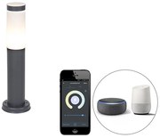 Zewnetrzna Inteligentny słup oświetleniowy zewnętrzny antracyt 45 cm z WiFi P45 - Rox Nowoczesny Oswietlenie zewnetrzne