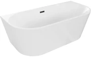 Mexen Oval wanna wolnostojąca przyścienna 150 x 75 cm, biała, przelew czarny - 52671507500-70