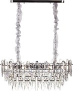 Nowoczesny żyrandol kryształowy do salonu, srebrny – Owalny 80 cm – Las Vegas