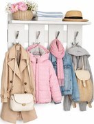 Pionowy Wieszak Biały Ścienny Do Przedpokoju C9-M07