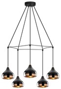 Žyrandol na przewodzie YILDO 5xE27/40W/230V czarny/miedziany
