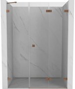 Mexen Lunar-F drzwi prysznicowe składane prawe 110 cm, transparent, miedź szczotkowana - 836S-110-050-65-00-P