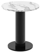 Stolik kawowy SOLO MINI ⌀60cm biały marmur połysk/czarny HUBERTUS