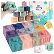 Woopie baby klocki sensoryczne układanka do ściskania dźwięk 12 el.