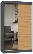 Szafa ubraniowa z drzwiami przesuwnymi 120 cm dąb artisan antracyt B4-A74