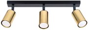 Potrójny nowoczesny spot sufitowy czarny + złoty - A571 Z3-S10