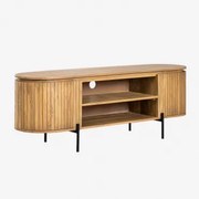 Szafka Rtv 160x45 Cm Z Drewna Mango Analis Naturalna - Sklum