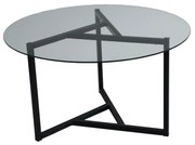 Stolik konferencyjny Trio Black z przezroczystym szkłem