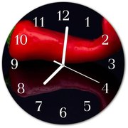 Zegar szklany okrągły Papryczka chilli