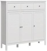 Biała Wysoka Komoda Z 3 Szufladami I 3 Szafkami T7-G96