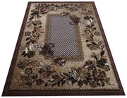 Brązowy klasyczny dywan w kwiaty H7-Z99