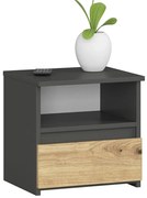 Szafka klasyczna nocna szary z szufladą + dąb artisan E0-A31