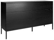 Komoda KRON 6S 150cm czarny dąb MELIMEBLE