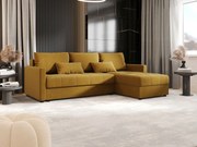 BEDANTE narożnik MOS L BIS Itaka 33 pomarańczowy prawa z funkcją spania sofa w kształcie litery L z pojemnikiem na pościel sofa do salonu kanapa sofa rozkładana