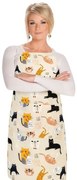 Bellatex Fartuch Adéla Kočičky beżowy, 67 x 84 cm