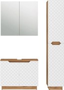 Zestaw mebli łazienkowych dąb/biały ze strukturą płytek 79.6x32x62.5 lotta