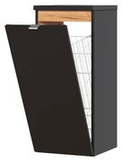 Szafka łazienkowa CAPRI 811 35 cm czarna mat z koszem COMAD