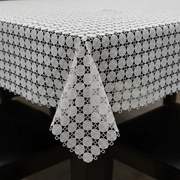 Obrus na metry gipiurowy biały Koła elegancki - szer. 150 cm
