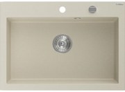 Mexen Elix zlewozmywak granitowy 1-komorowy 700 x 500 mm, beżowy, syfon chrom - 6526701005-69