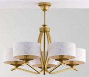 Jupiter 2110 - Żyrandol na pręcie KASZMIR 5xE27/15W/230V biały/złoty/dekor marmuru