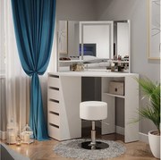 Narożna toaletka biały 110x54x141.5 arielle