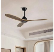 ZEVENTI - Wentylator sufitowy LAURIA Wi-Fi Tuya czarny/dąb + pilot