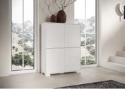 Wysoka komoda 4-drzwiowa Lumina 90x35x120 cm, biały połysk