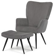 Fotel relaksacyjny z podnóżkiem L7285 GREY6, szary