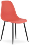 Czerwone nowoczesne krzesło na czarnych nogach cynober B3-Z56