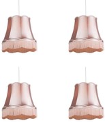 Zestaw 4 lamp wiszących w stylu Retro różowych 45 cm - Granny Retro Oswietlenie wewnetrzne