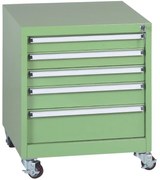 Wózek warsztatowy mobilny do stołów GL, 5 szuflad, 565 x 580 x 670 mm