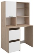 Szafka do pralni z półkami i szafkami - Naturalny jasny i biały - szer. 111 x wys. 184 cm - ERKANO