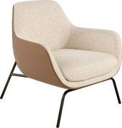 Kremowy fotel z tkaniny i brązowej ekoskóry 5099 ANGEL CERDA